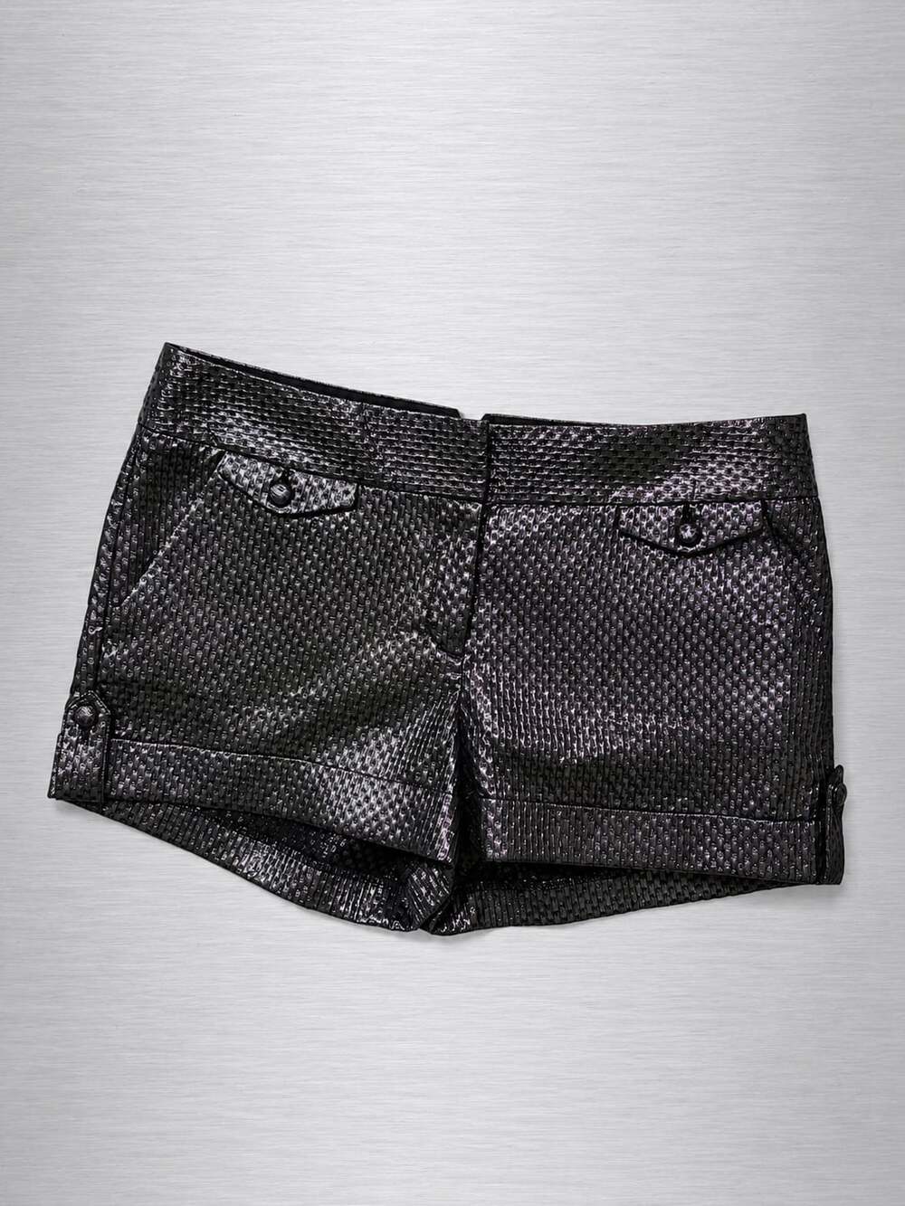 Express Metallic Woven Textured Shorts with Flap Pockets Size 8